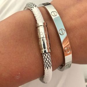 White Leather Bracelet!